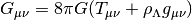 G_{\mu\nu} = 8 \pi G (T_{\mu\nu}  + \rho_\Lambda g_{\mu\nu})